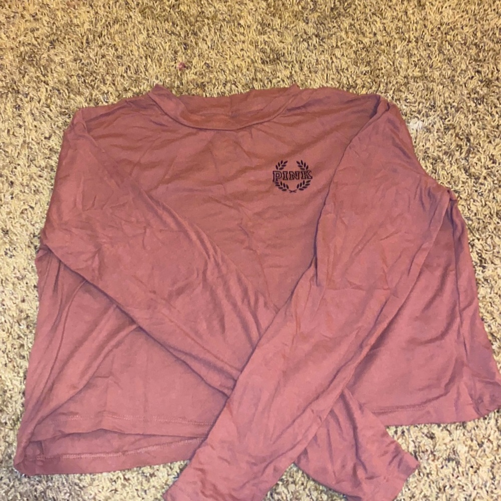 PINK maroon cropped tee